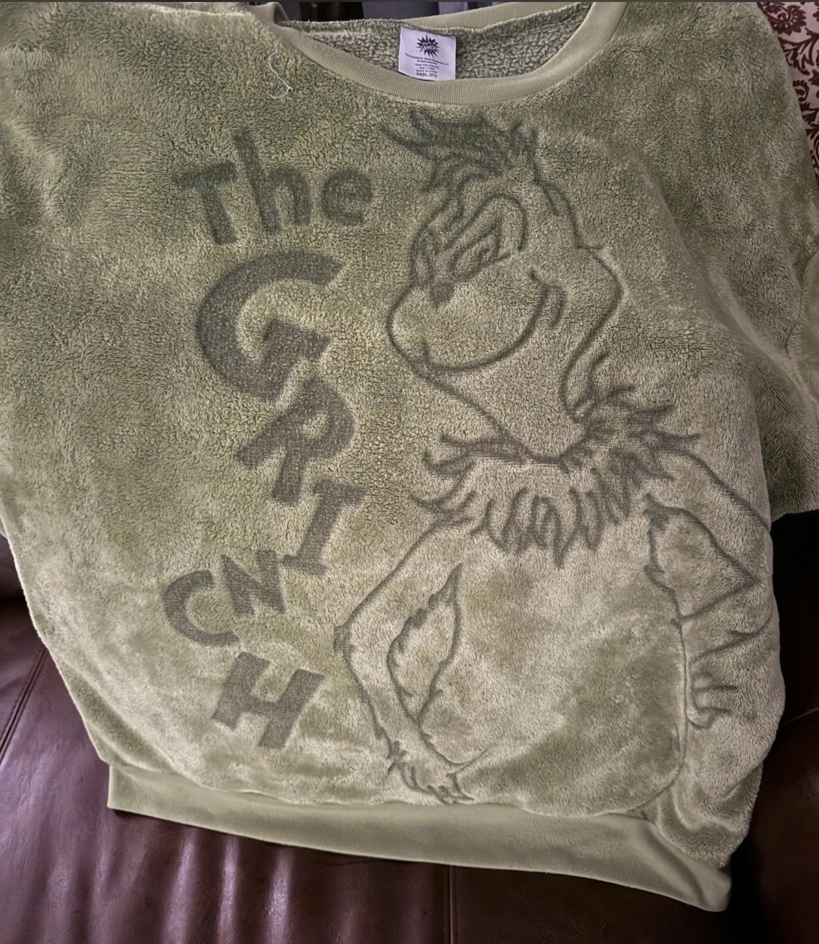 Grinch Plush Sweatshirt Fleece Cozy Loungewear Sweater Xxxl