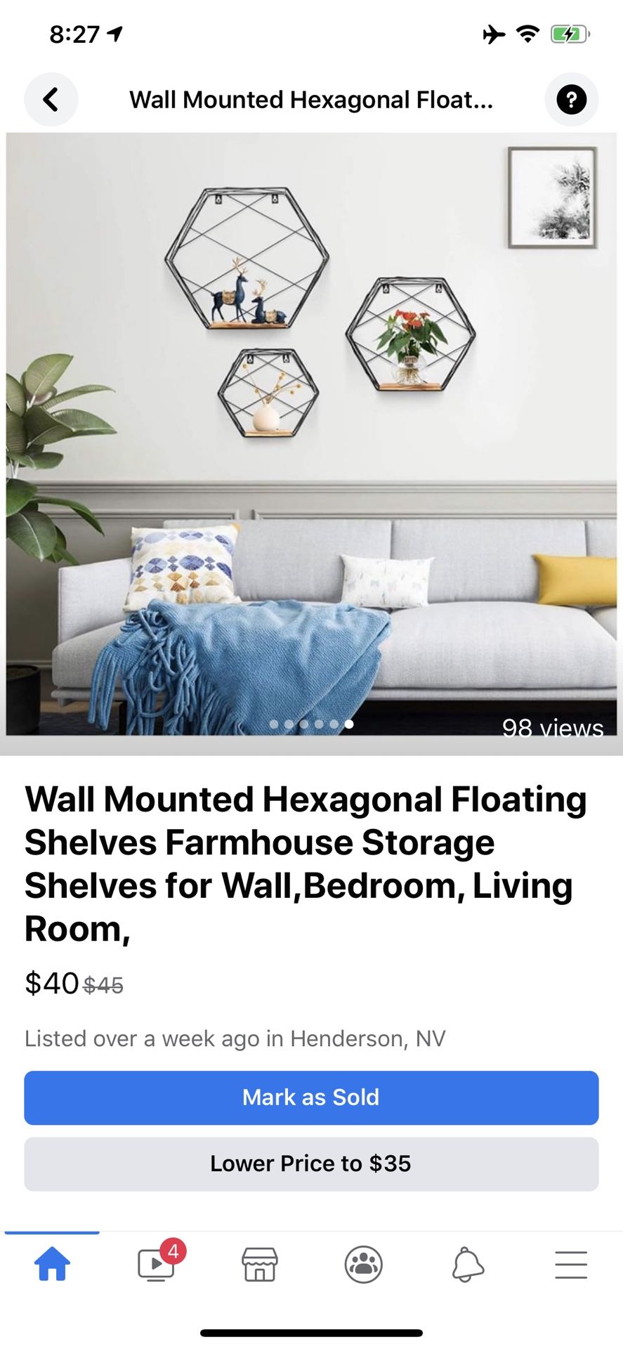 ✅PRICE FIRM wall mount shelves x3