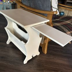 Cream Magazine End Table 