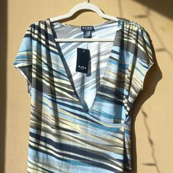 Vintage Y2K NWT BCBG Women's Wrap Blouse Shirt Tank Top Short Sleeve Size Xl Extra Large 