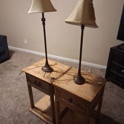 Two Tables With Lamp