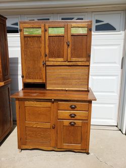 Antique solid wood Hoosier China cabinet