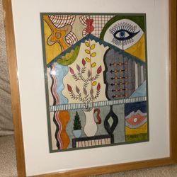 Signed And Framed Abstract Artwork