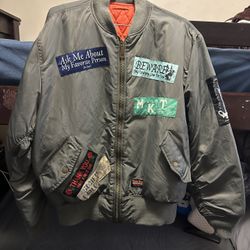 @Market Patch Bomber Jacket Mens Large USED RARE