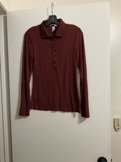 H & M elegant comfort long sleeve new brown women’s shirt size s
