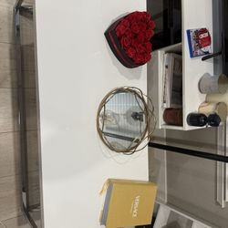 Modern White & Chrome Coffee Table