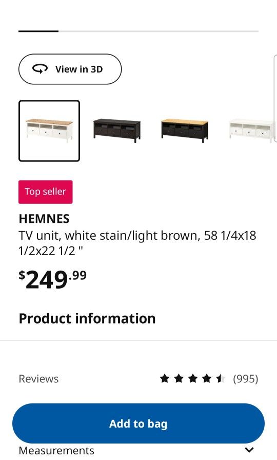 TV Unit & Bookcase Hemnes IKEA White