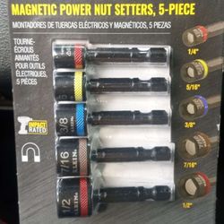 Klein Tools Magnetic Power Nut Setters, 5-Piece set (Model #32925S). 