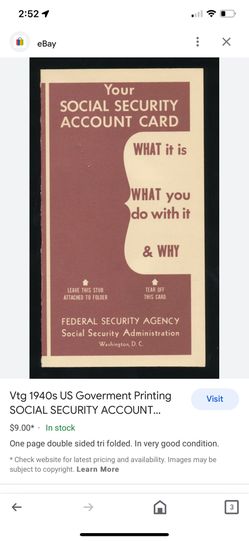 Vintage Social Security Pamphlet