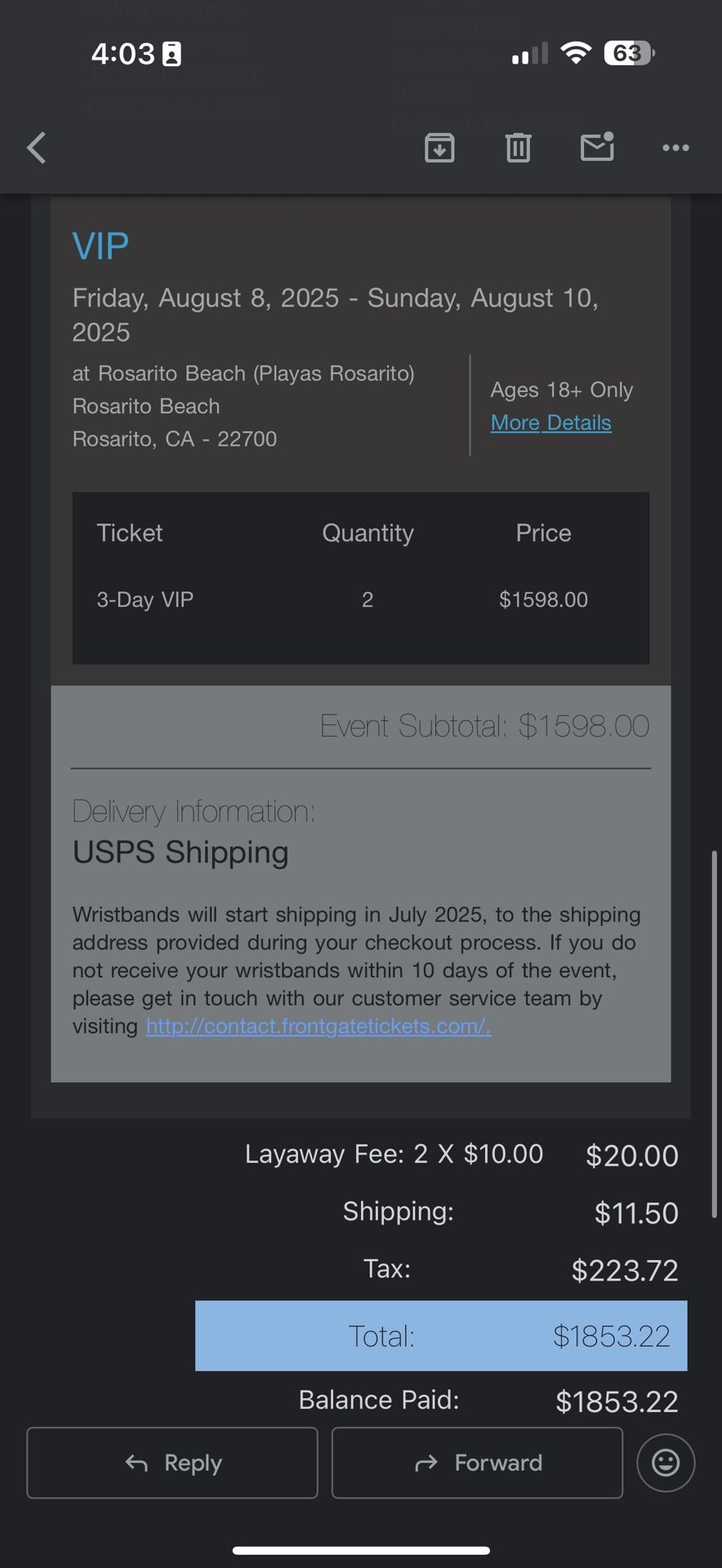 3 Day VIP Baja fest Festival Tickets