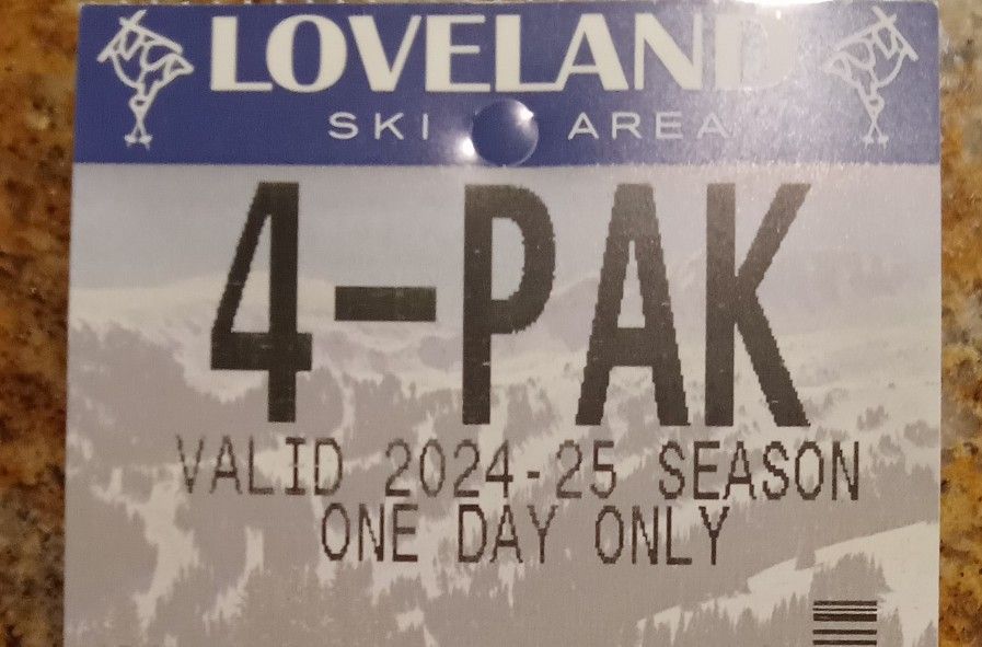 Three (3) Loveland Mountain Ski Passes