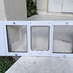 Full-Size Window Pet Door for Cats & Small Dogs, Width Adjustable Fits Sliding Windows, 10-Min Install, Aluminum Frame, HD High-Transparency Glass, We