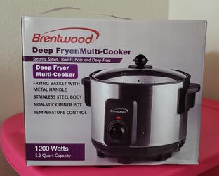 Brentwood deep fryer multi cooker 5.2 quarts capacity