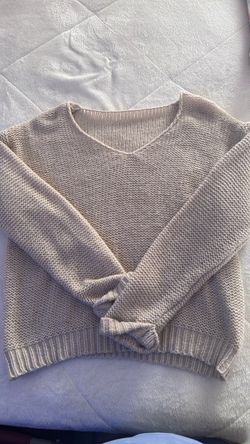 Cream Chunky Knit Crewneck Sweater