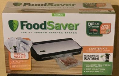 FoodSaver FM2435 Vacuum Sealer Machine FoodSaver FM2435 Vacuum Sealer Machine with Bonus Handheld Sealer and Starter Kit
New In Box