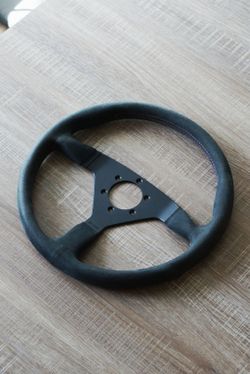 MOMO Monte Carlo 350mm Suede / Red Stitching Steering Wheel