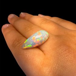 4.7 Carat Natural Ethiopian Welo Opal Pear Cabochon