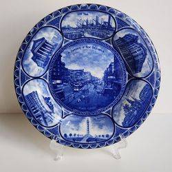 1900's ROWLAND & MARSELLUS New Orleans Canal Street Blue Plate Souvenir 10"