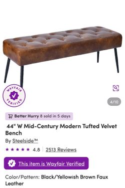 Moden Tufted Velvet Bench