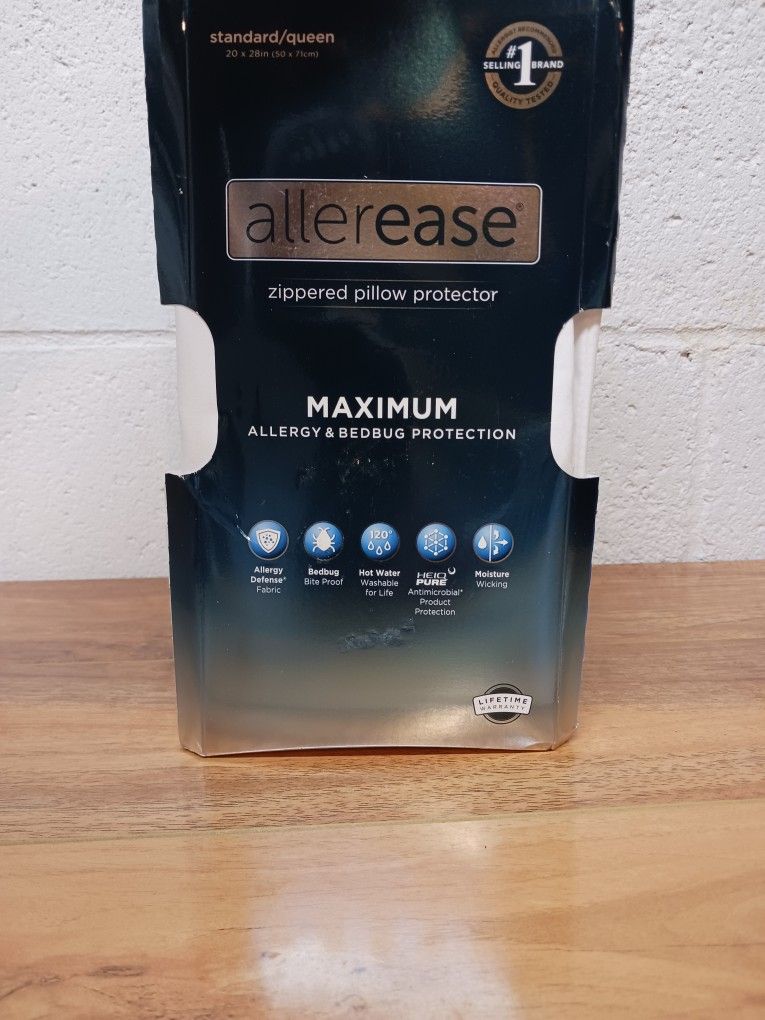 Pair Of Allerease Maxium Allergy + Bed Bug Zippered Pillow Protector