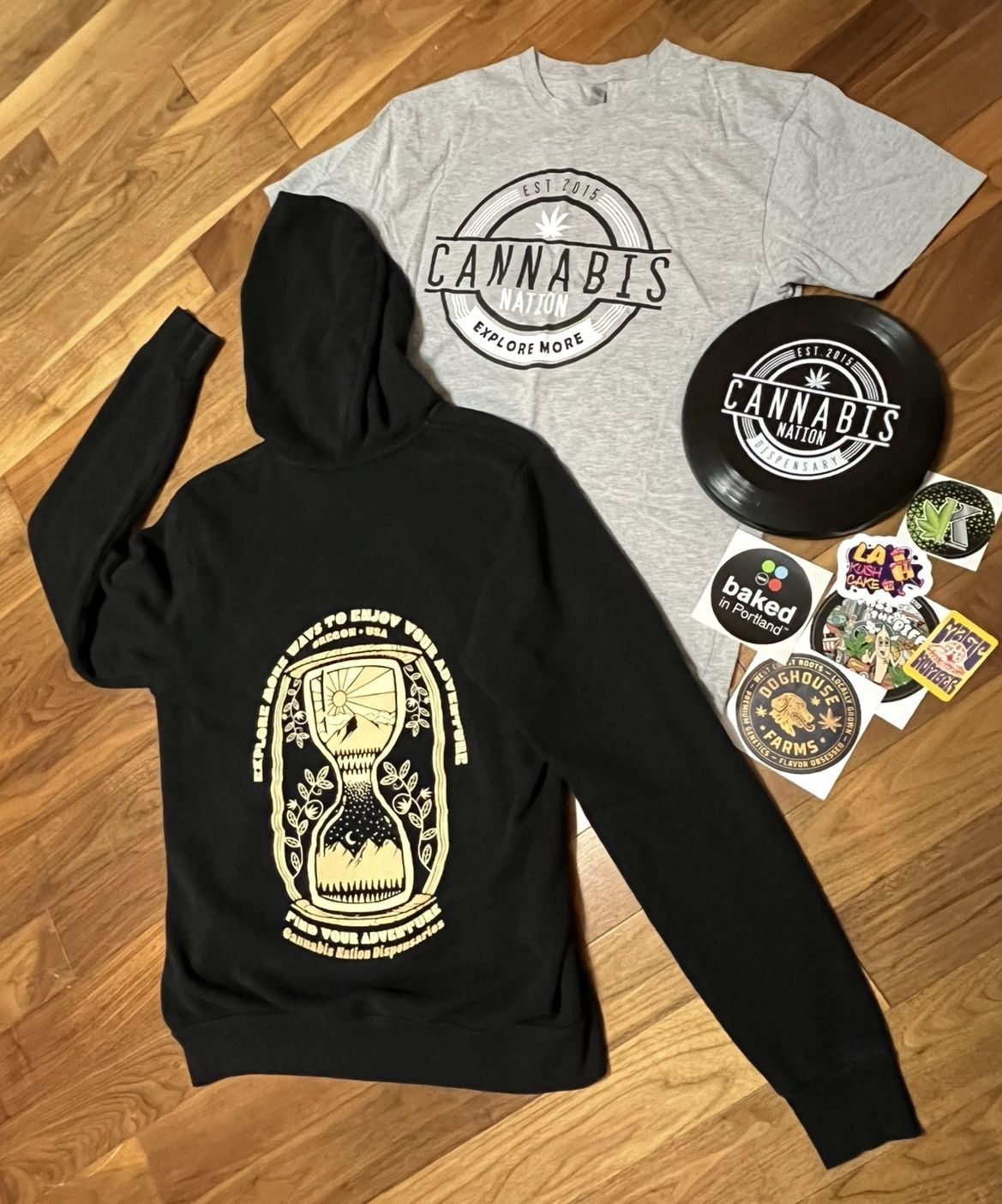 Logo Hoodie, Shirt, Frisbee & Stickers