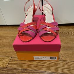 Women’s Kate Spade Pink & Red Sasha Slingback Pumps Sz 8