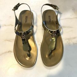 Michael Kors Gold Sandals Size 10