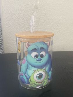 Glass Disney sully and Mike cup