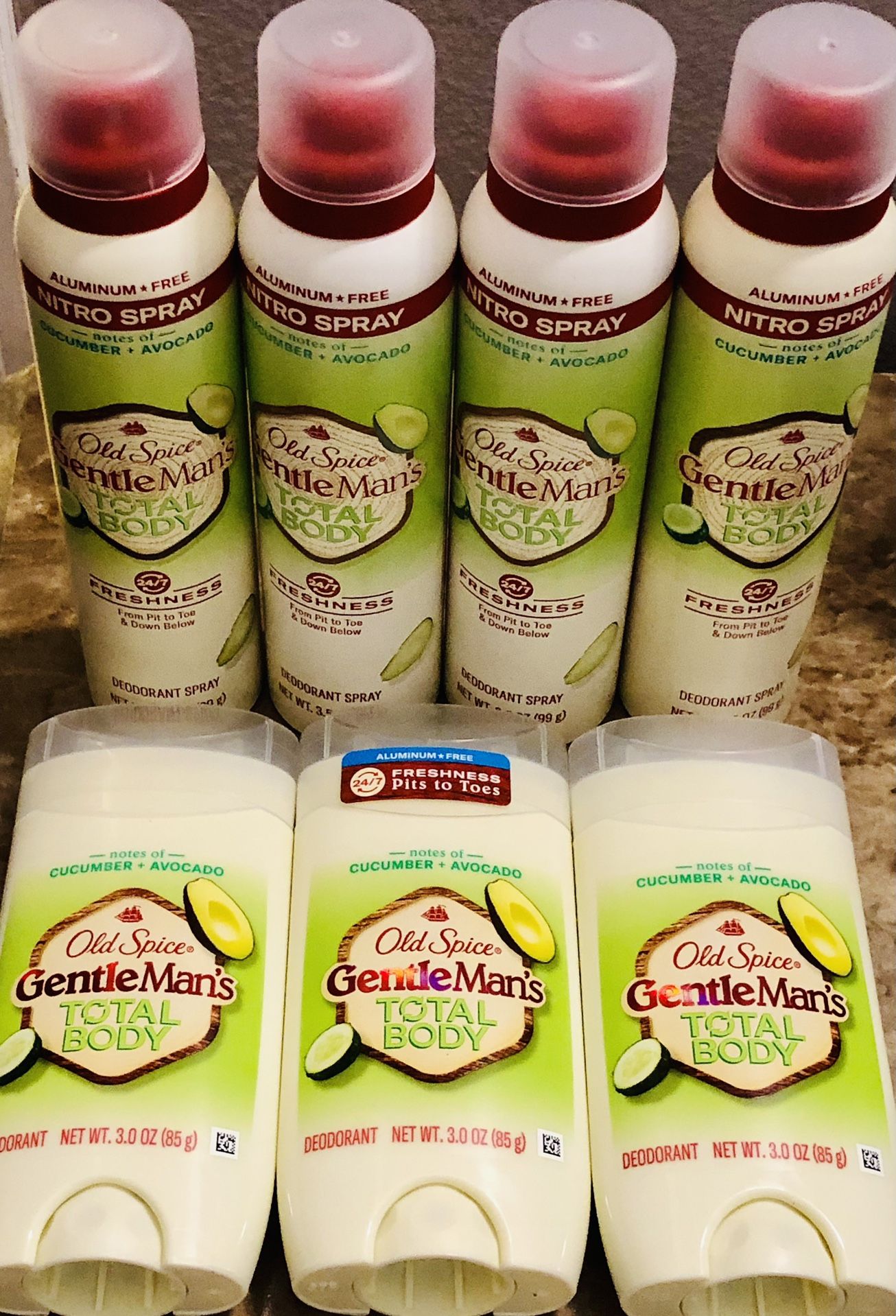 7 Old Spice TOTAL BODY Gentleman’s Spray & Deodorants Bundle **NEW**