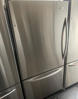 Whirlpool Bottom Freezer Stainless Refrigerator Fridge
