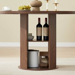 Round Dining Table Dark Oak 