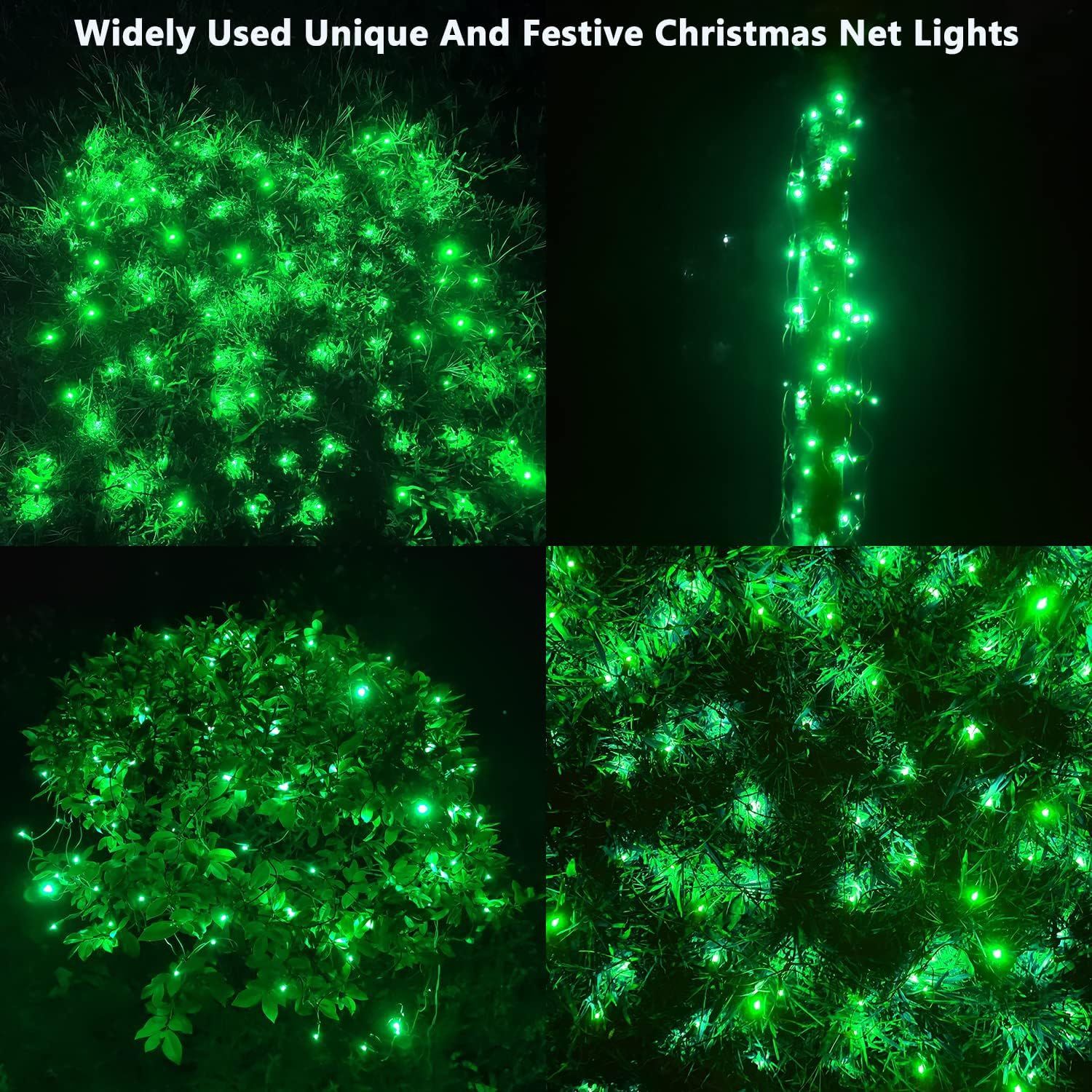 5x5ft Green Christmas Net Lights, 100LED Connectable