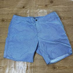 Zachary Prell Mens Swim Trunks Shorts Size 34 Blue Geometric Lined Shorts NWOT