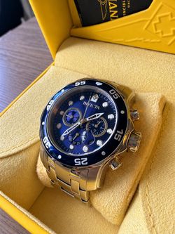 Invicta Men’s Chronograph Watch – Blue Dial – Stainless Steel