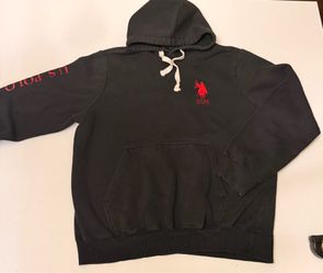 Vintage U.S. Polo Assn. Big Pony Black Hoodie Size XL