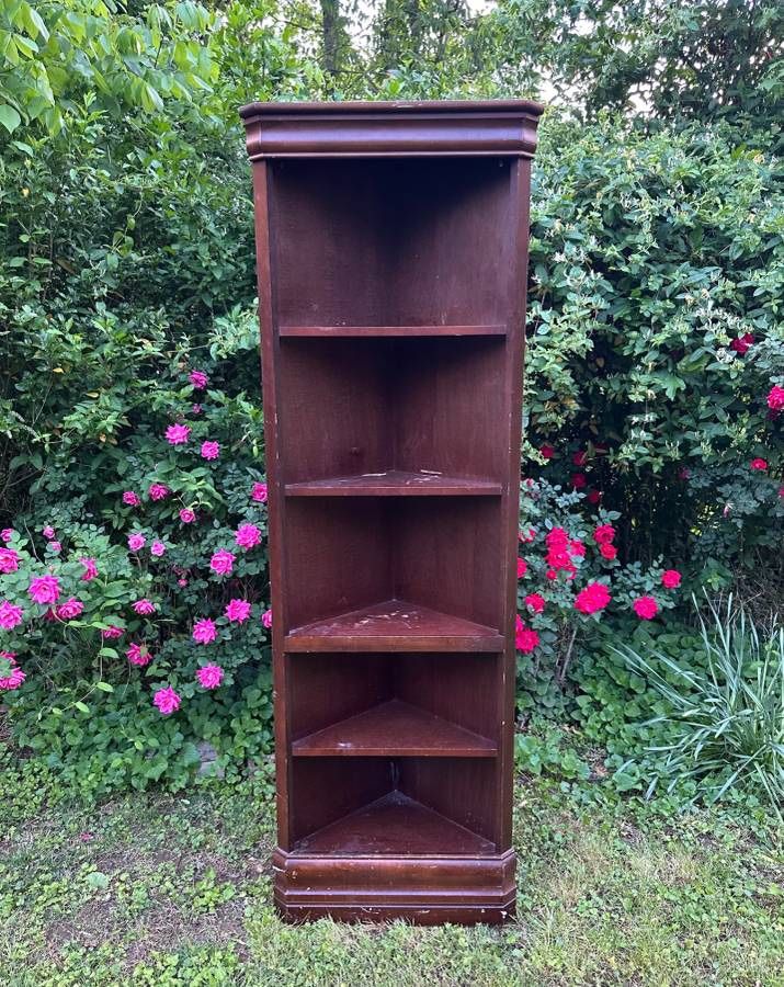 Vintage Wood Broyhill Bookcase Corner Shelf Unit