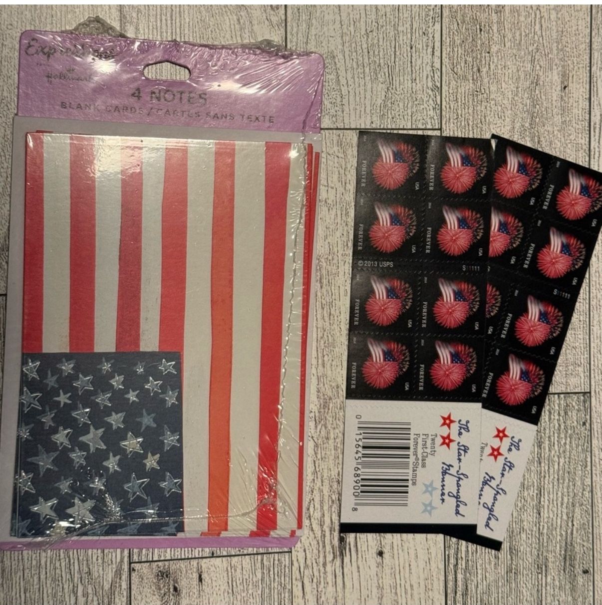 Set Of 4 Patriotic Blank Note Cards With 40 Stamps