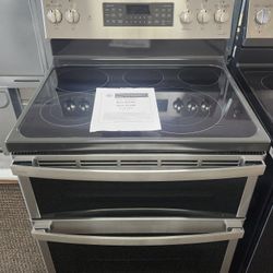 Profile 30 in. 5 Burner Element Smart Free-Standing Double Oven Electric Range in Fingerprint Resistant Stainless