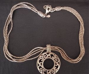 Sterling Silver Necklace with Circle Pendant 