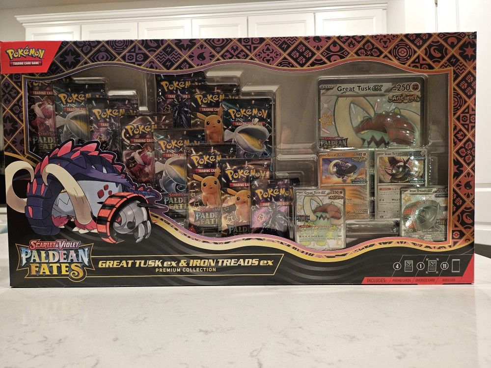 Pokémon Paldean Fates Great Tusk ex & Iron Treads ex Premium Collection
