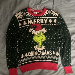 The Grinch Merry Grinchmas Ugly Sweater Size Medium Green Mens Christmas Holiday