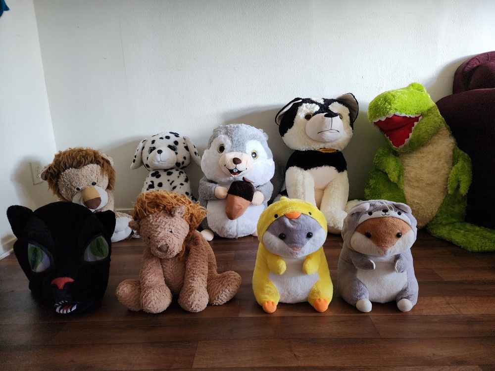 Dinosaur, Lion, Puppy, Squirrel, Guinea Pig, Stuffed Animal Plush Toys