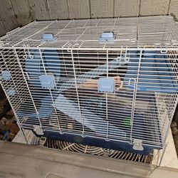 Hampster cage and friend