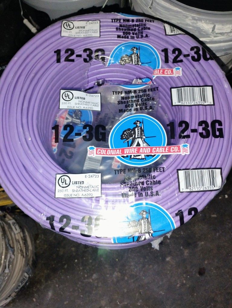 12/3 Copper Wire 250 Ft Long