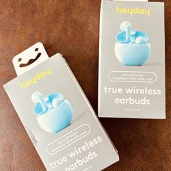 New Heyday Set Of 2 True Wireless Earbuds Headset Blue With Case