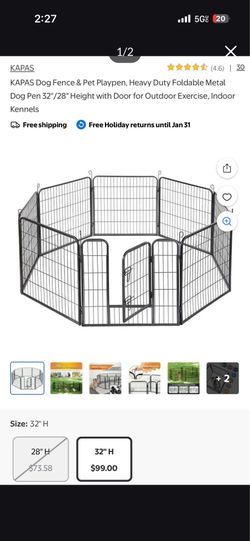 Dog pen - Eight panels - Large