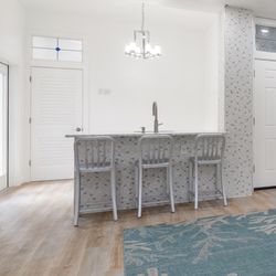 Crate & Barrel Delta Aluminum Counter / Bar Stools