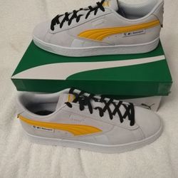 Mens Puma BMW motorsports suede silver/tangerine