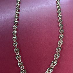 14k premium gold plated puffy anchor links necklace!!
