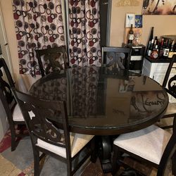 6 Seater Round Dining Table Set 